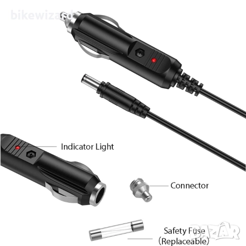 Универсален захранващ кабел за кола 12V 2A с 8 накрайника – 5.5 x 2.1 мм НОВО, снимка 2 - Друга електроника - 52698487