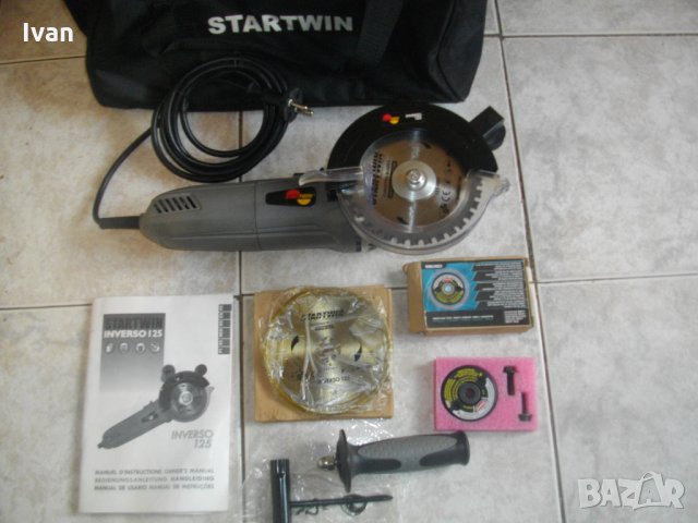 Нова Отрезна Машина с 2 Диска-Двоен Ножов Трион-Пълен Комплект-Startwin Inverso 125, снимка 2 - Други инструменти - 33174550