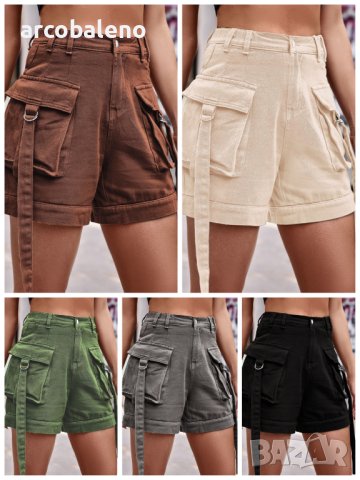 Ежедневни дамски къси дънкови панталони с джоб с еластична талия, 5цвята