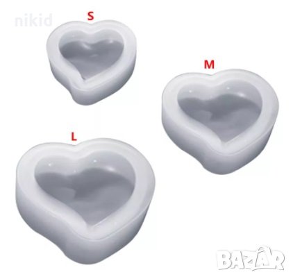 3D 3 Размера Заоблено сърце силиконов молд фондан за шоколад гипс смола бижута украса, снимка 2 - Форми - 32501796