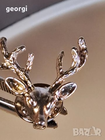 сребърна брошка елен , снимка 4 - Колиета, медальони, синджири - 49545398