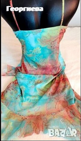 Рокля STYLE с цветен тюл👗🍀S,M👗🍀 арт.1030, снимка 4 - Рокли - 26762438
