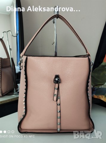 Лятна дамска чанта, голям размер, в пепелно розов цвят. 26лв., снимка 6 - Чанти - 37348415