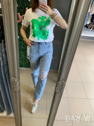 дънки с напръскан ефект 