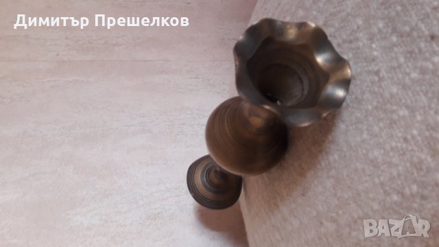 Месингова ваза , снимка 3 - Антикварни и старинни предмети - 26749784