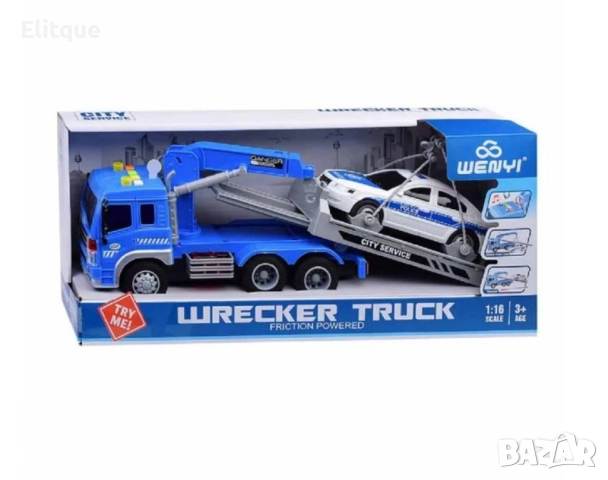 Детски камион с кран и пътна помощ, снимка 5 - Коли, камиони, мотори, писти - 52813936