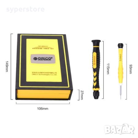 Комплект финни отвертки Orico ST2 28 в 1 за ремонт на телефони, часовници, GPS навигации и др., снимка 2 - Други - 33264063