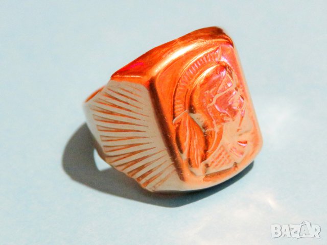 Старинен мъжки пръстен със римски войн мед - за ценители и колекционери., снимка 5 - Пръстени - 36906535