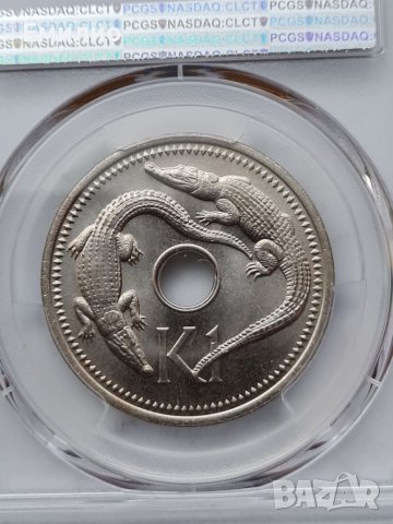 ПАПУА НОВА ГВИНЕЯ 1 КИНА 1975 год. MS 67, снимка 3 - Нумизматика и бонистика - 37411102