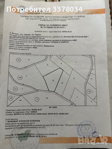 Продавам парцел с. Резово, снимка 1 - Земеделска земя - 44103869