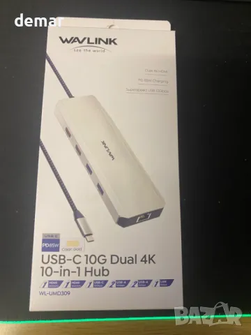 Докинг станция за лаптоп, WAVLINK 10G USB C хъб с двоен HDMI, 100W PD вход, 10Gbps USB-A/C 3.2, снимка 10 - Друга електроника - 49084643