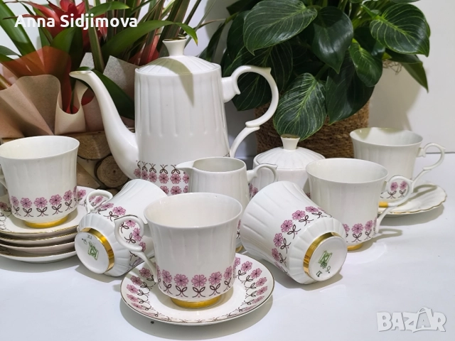 Български костен порцелан сервиз за чай , снимка 2 - Сервизи - 52161913