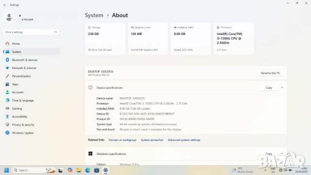 Лаптоп HP ProBook 440 G5/ 14“ FHD/ i5-7200U/ 8GB DDR4/ 250 SSD, снимка 7 - Лаптопи за дома - 50859148
