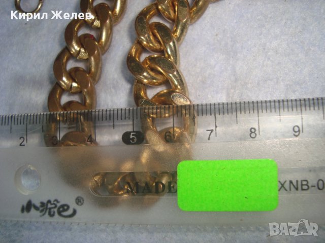 МАСИВЕН ДЕБЕЛО ПОЗЛАТЕН ЛАНЕЦ ВЕРИЖКА СИНДЖИР КЮСТЕК от НЕРЪЖ СТОМАНА ЗДРАВА КЛАСИЧЕСКА ПЛЕТКА 31400, снимка 10 - Колиета, медальони, синджири - 37995907