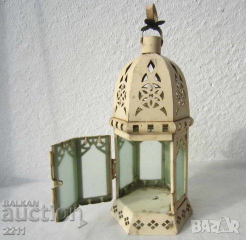 Свещници: Кораб и Стар ажурен градински фенер, свещник, за свещ ламарина метал, стъкло