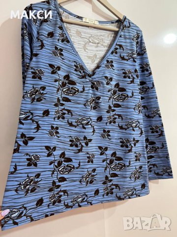 Макси много мека и силно еластична блузка в модерен флорален десен, снимка 4 - Блузи с дълъг ръкав и пуловери - 40057750