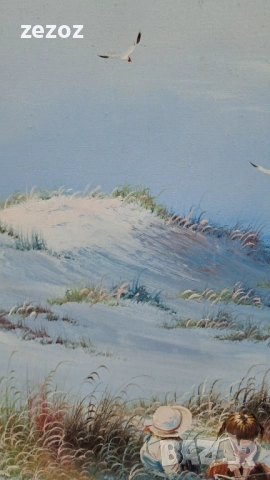 Авторска картина "Деца на риболов", снимка 9 - Картини - 52387485