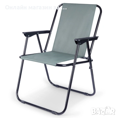 Сгъваем стол за къмпинг, градина , плаж и други, сив, 54 x 44,5 x 72,5 cm 489178, снимка 2 - Градински мебели, декорация  - 53232365