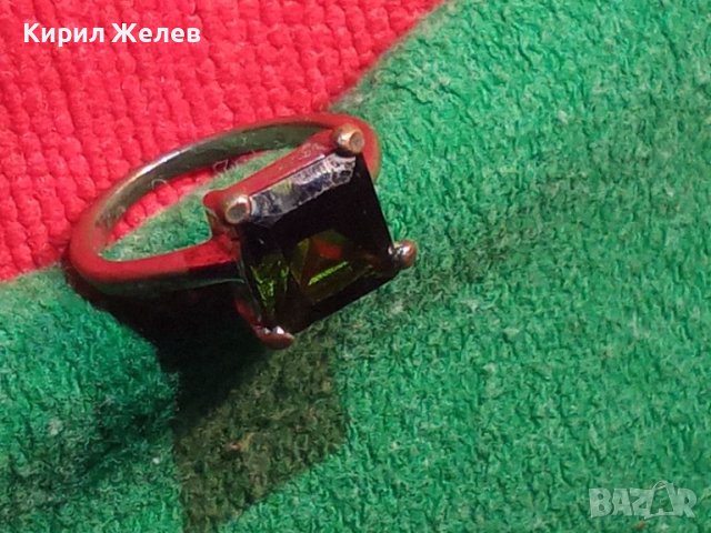 СТАР СКЪПОЦЕНЕН МЕДЕН ПРЪСТЕН с РЯДЪК ЮВЕЛИРНО ФАСЕТИРАН КРАСИВ КАМЪК СИНЬО-ЗЕЛЕН ОЛИВИН 37005, снимка 18 - Антикварни и старинни предмети - 39748149