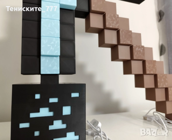 Minecraft Pickaxe / Светеща кирка Майнкрафт, снимка 4 - Фен артикули - 52353605
