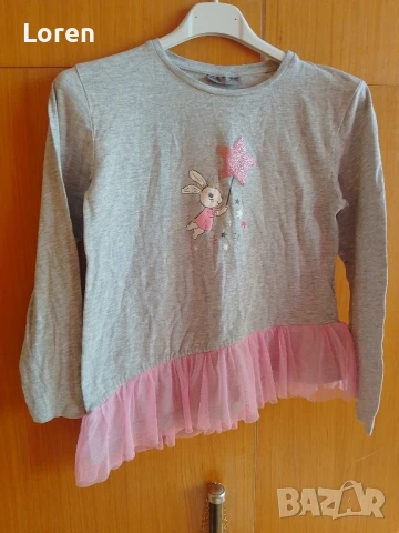 Подарявам!Детска красива блузка с розово тюлче от 6-8