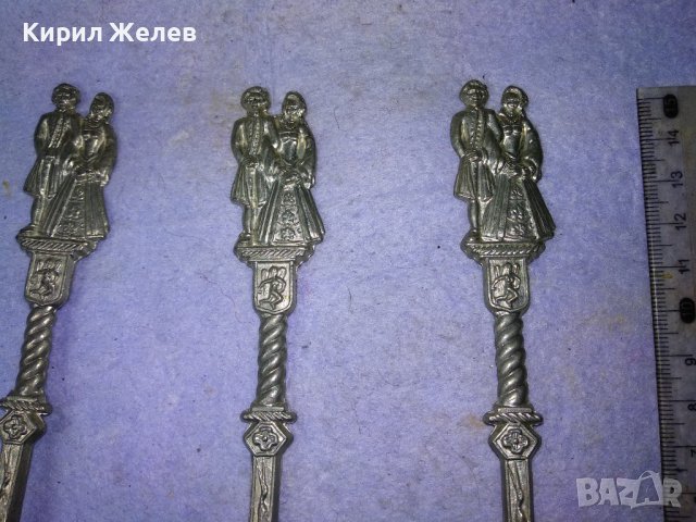Три СТАРИ ГОЛЕМИ НЕМСКИ ФИГУРАЛНИ КОЛЕКЦИОНЕРСКИ ЦИНКОВИ ЛЪЖИЦИ ЧЕРПАЦИ / ЧЕРПАК с МАРКИРОВКИ 42757, снимка 7 - Колекции - 43949452