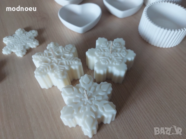 Коледна свещ Снежинка, снимка 3 - Други - 52824484