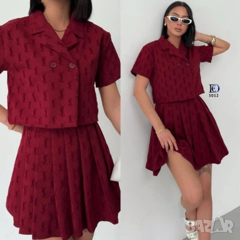 дамски комплекти сако и пола ysl saint laurent , снимка 4 - Комплекти - 50578652