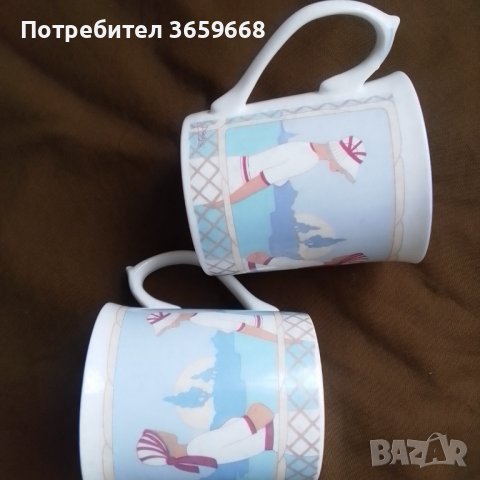 2 ръчно декорирани чаши за кафе/чай, снимка 1 - Чаши - 40152398