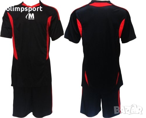 Екип за футбол/ волейбол/ хандбал, фланелка с шорти черно и червено. 