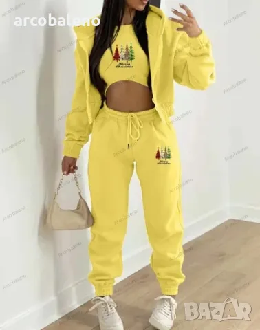 Дамски моден есенно-зимен комплект от три части, 10цвята , снимка 6 - Комплекти - 47636699