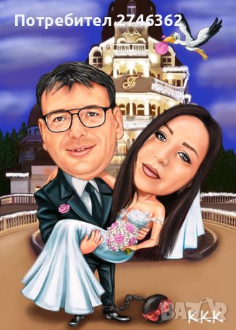 Дигитални карикатури-шарж в рамка, снимка 3 - Картини - 29810475