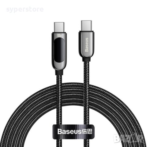 Кабел USB Type C - Type C M/M 2m 100W Baseus CATSK-C01 Черен Cable USB Type-C to Type-C, снимка 1 - USB кабели - 38624307