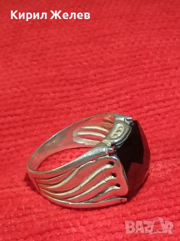 СТИЛЕН СКЪПОЦЕНЕН СРЕБЪРЕН АРТ ПРЪСТЕН СРЕБРО 925 с ГОЛЯМ ЮВЕЛИРНО ФАСЕТИРАН ЧЕРЕН ОНИКС 28724