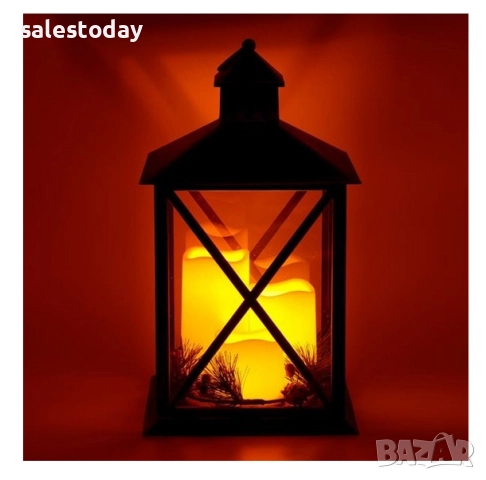 Коледен декоративен фенер- свещи, LED, снимка 3 - Декорация за дома - 52389080