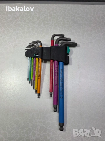   Комплект ключове-шестограми  WERA Hex-Plus, 9 части, 1,5-10mm, снимка 2 - Други инструменти - 53500520