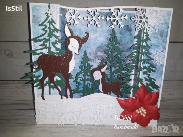Коледна картичка, ръчно изработени коледни картички, подарък за Коледа, снимка 5 - Коледни подаръци - 38621021
