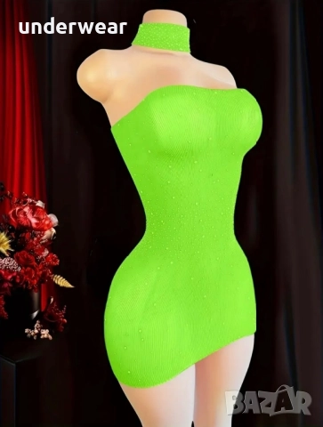 Флуоресцентно зелена рокля