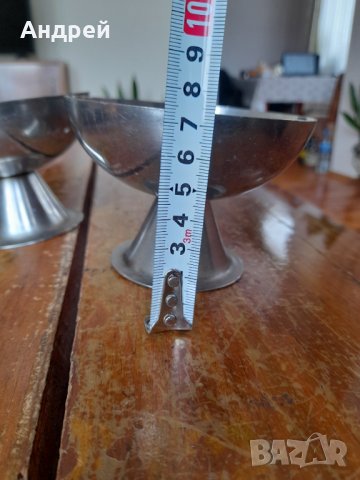 Стари неръждаеми купи за сладолед, снимка 3 - Други ценни предмети - 43804203