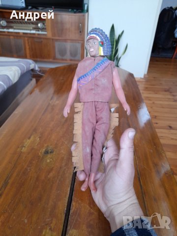 Стара фигурка Индианец #3, снимка 2 - Други ценни предмети - 32248758