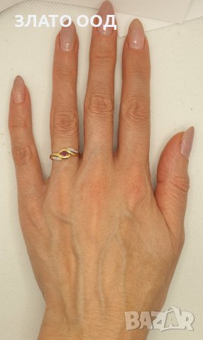 Златни пръстени с сапфири, рубини и диаманти- 18К, снимка 15 - Пръстени - 39790245