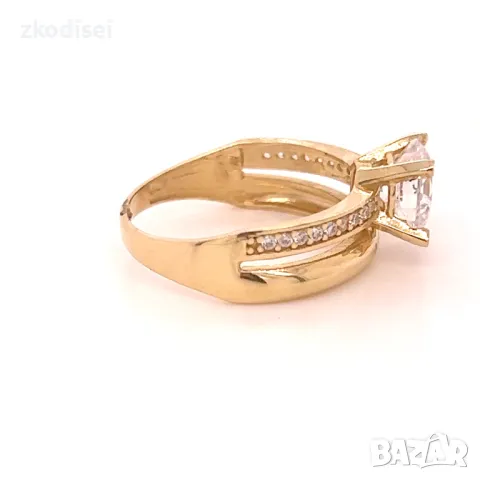 Златен дамски пръстен 3,38гр. 14кр.проба:585 размер:56 модел:4096-4, снимка 2 - Пръстени - 48596153