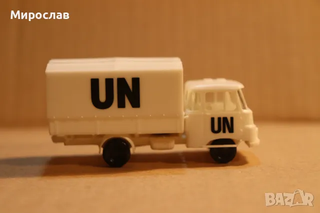 BUSCH? 1:87 H0 ROBUR ПОЖАРНА КАМИОН ТИР ИГРАЧКА МОДЕЛ, снимка 5 - Колекции - 49298827