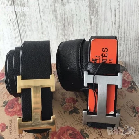 колани от естествена кожа в кутия hermes 