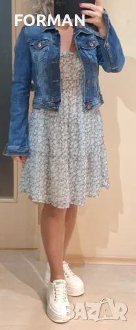 Рокля на волани с дълги ръкави от тюл, снимка 1