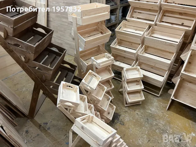 Дървен стелаж за плод и зеленчук импрегниран и с байц или ленено масло, снимка 3 - Стелажи и щандове - 48839911