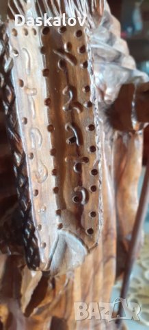 Голяма дървена статуетка, снимка 6 - Антикварни и старинни предмети - 33508105