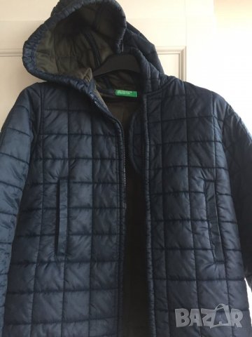 Детско яке BENETTON оригинал, sizeМ 7/8г., 122/128см, шушляково, с качулка, т.синьо, много запазено, снимка 7 - Детски якета и елеци - 11118415