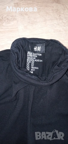 Черно поло H&M, снимка 2 - Блузи с дълъг ръкав и пуловери - 53218353