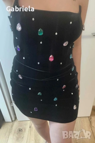 Рокля кадифе, снимка 3 - Рокли - 53005315